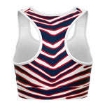 New England Zebra Stripe Sports Bra