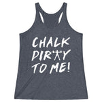 Women's Navy Blue Chalk Dirty To Me Fitness Gym Racerback Tank Top