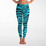 Women's Wild Blue Bengal Tiger Stripes Animal Pattern High-waisted Yoga Leggings