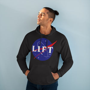 Men's Black NASA LIFT Heavy Space Gym Workout Unisex Hoodie