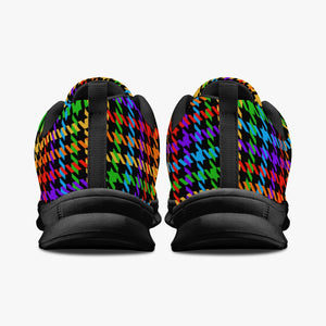 Rainbow Houndstooth Plaid Sneakers