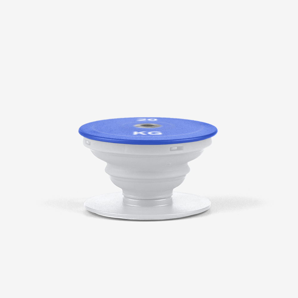 Blue 20 KG Olympic Weight Powerlifter Competition Popsocket White Profile