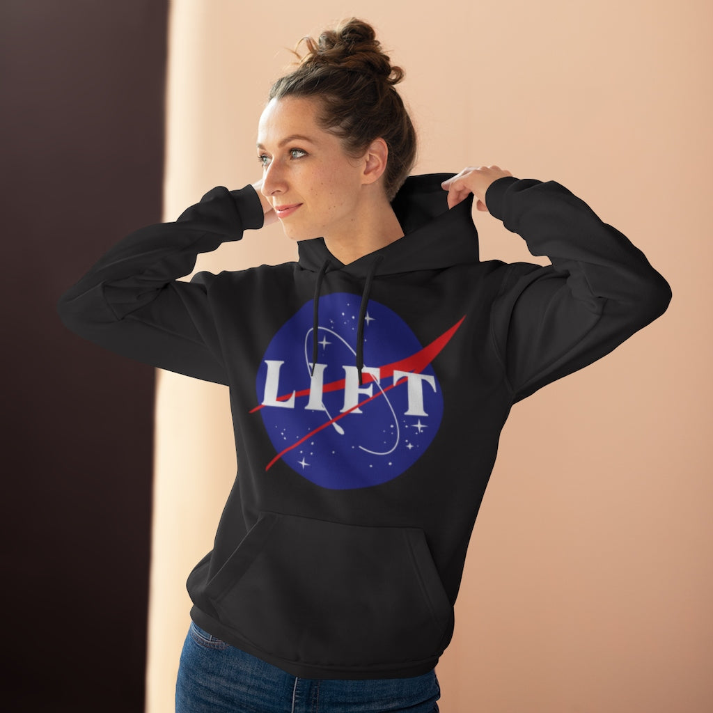 Women's Black NASA LIFT Heavy Space Gym Workout Unisex Hoodie