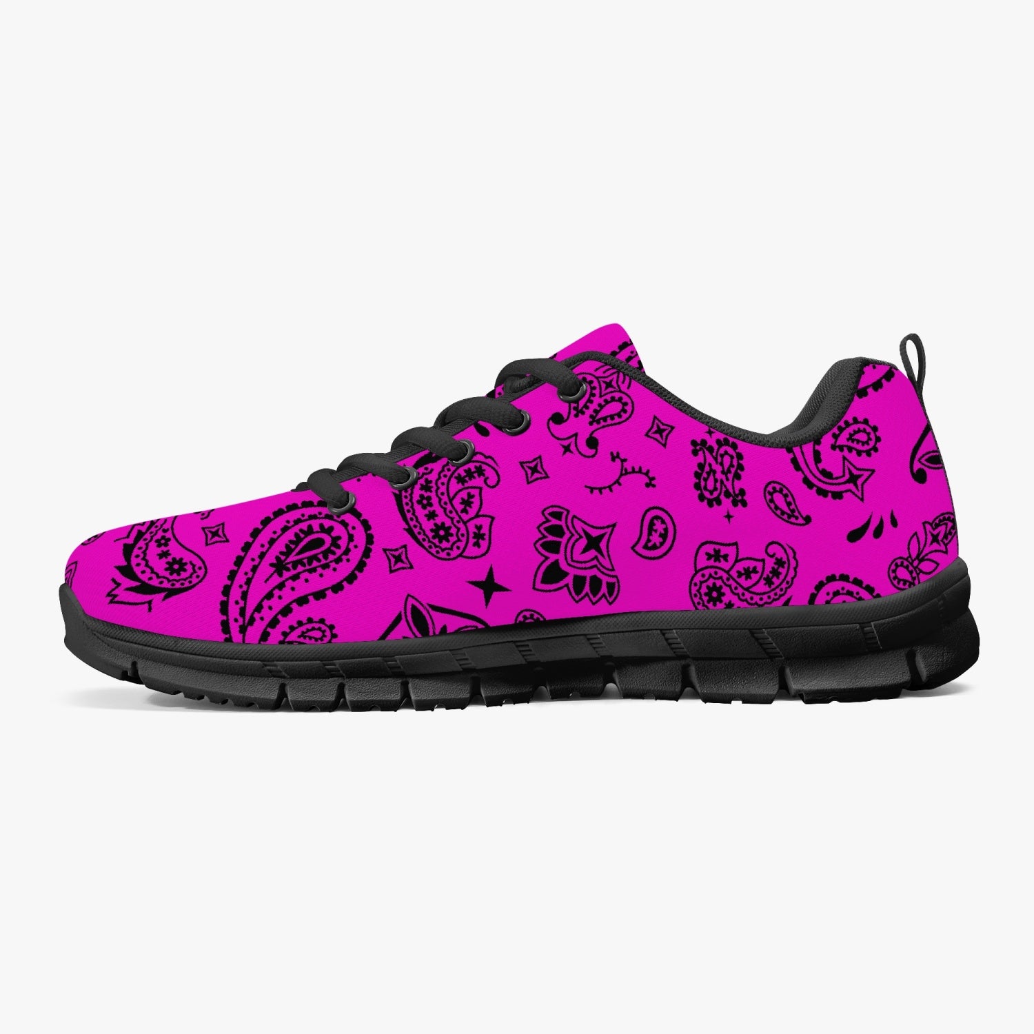 Pink Black Paisley Sneakers