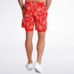 Red Paisley Shorts