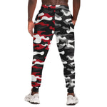 Urban Jungle Contrast Black Red Camo Joggers