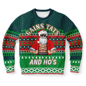 Funny Gains Tats and Ho's Ugly Christmas Sweater