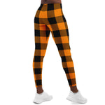 Orange Lumberjack Plaid Leggings