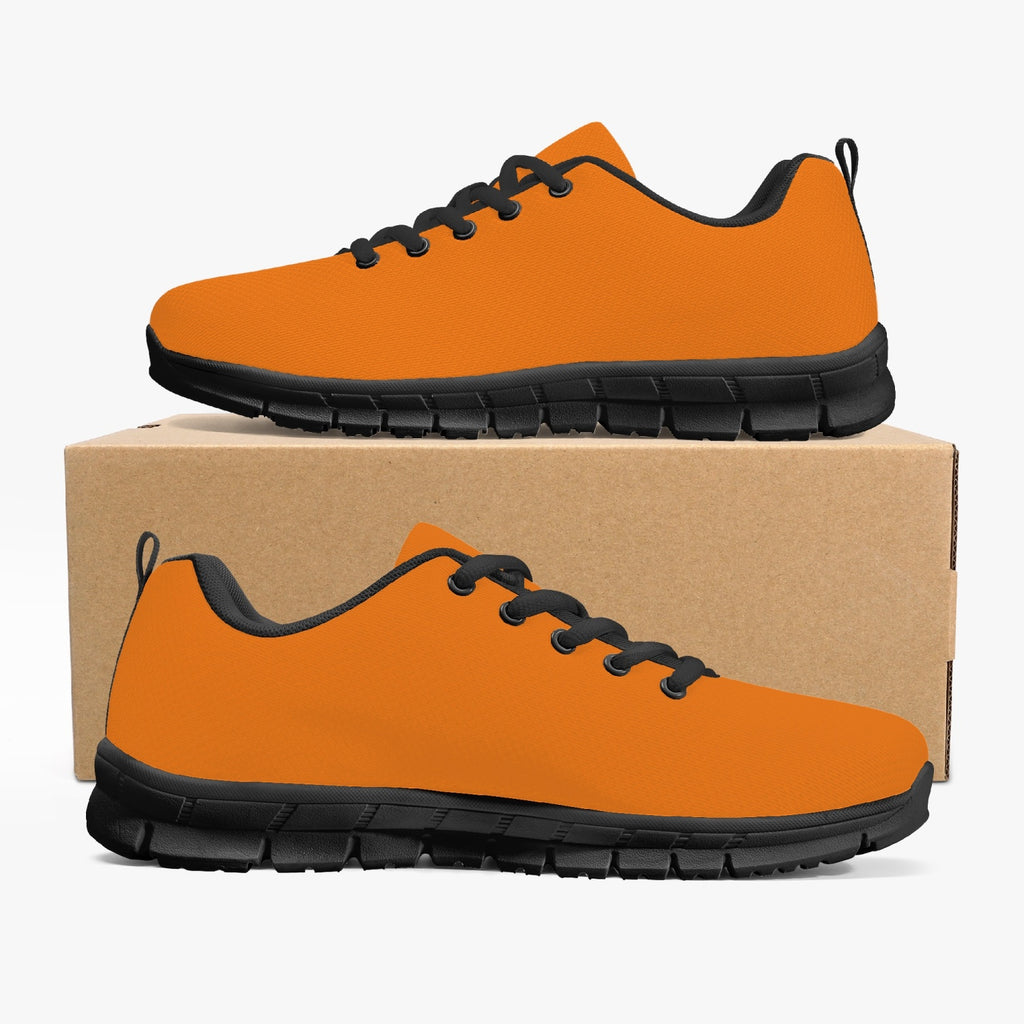 Men's Classic Solid Orange Black Running Shoes Sneakers