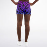 Purple Blue Leopard Shorts