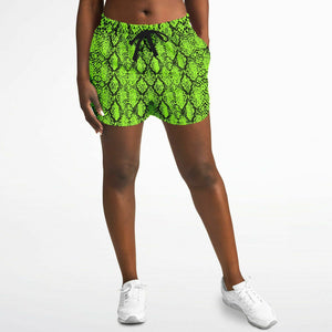 Green Snakeskin Running Shorts