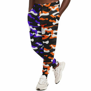 Urban Jungle Contrast Purple Orange Camo Joggers