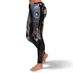 Women's Human Cyborg Android Robot Machine Mid-rise Yoga Leggings