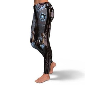 Women's Human Cyborg Android Robot Machine Mid-rise Yoga Leggings