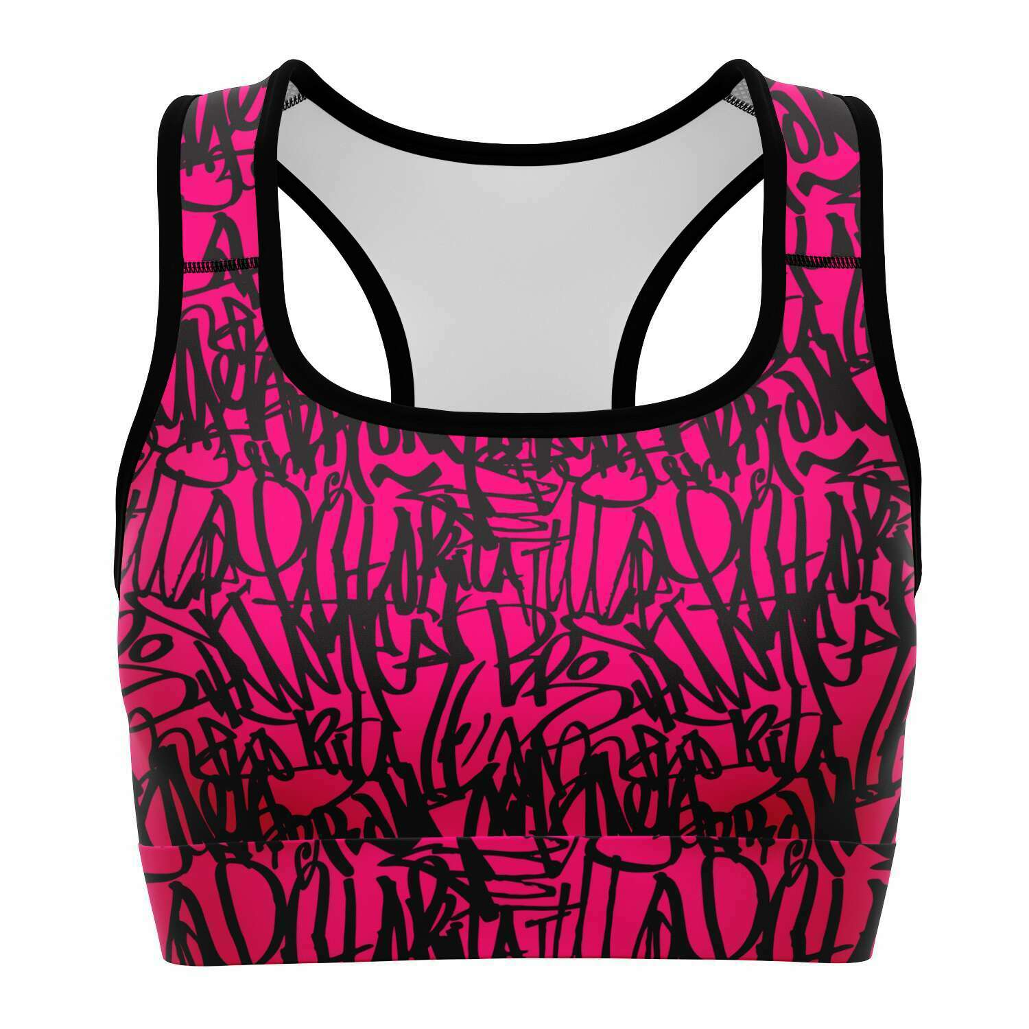 Pink Soda Sports Melrose medium support cross back bra in black