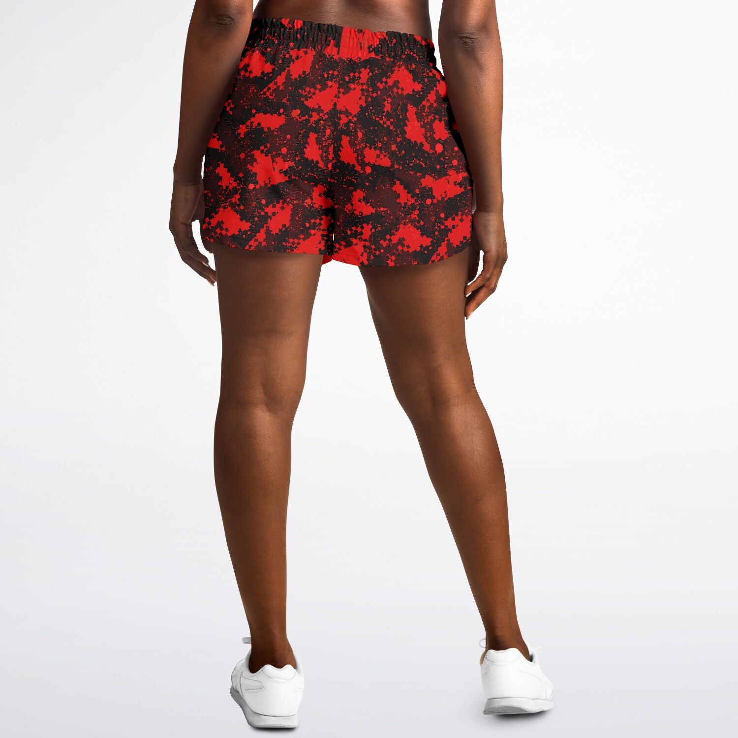 Red Digital Camo Running Shorts