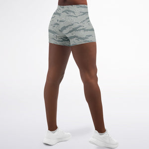 Women's USAF Tiger Stripe Camouflage Mid-rise Athletic Booty Shorts
