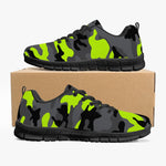 Women's Neon Fluorescent Melon Green Camouflage Gym Running Workout Sneakers