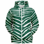 Unisex New York Football Green Wild Zebra Stripe Animal Pattern Zip-Up Hoodie