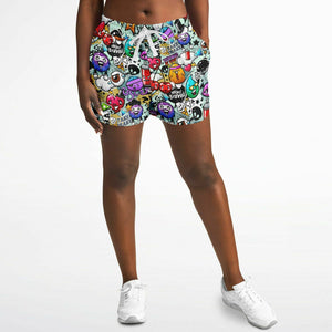 Wild Graffiti Mascots Running Shorts