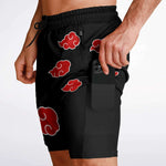 Red Anime Clouds Shorts