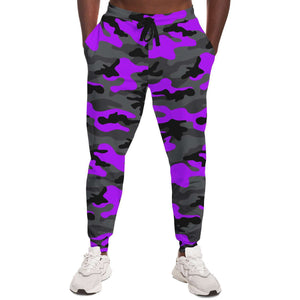 Unisex Purple Camouflage Athletic Joggers