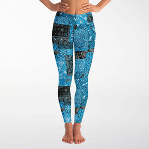 Teal Paisley Patchwork Leggings