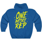 Blue Yellow One More Rep Graffiti Paint  Gym Fitness Weightlifting Powerlifting CrossFit Hoodie Back
