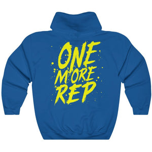 Blue Yellow One More Rep Graffiti Paint  Gym Fitness Weightlifting Powerlifting CrossFit Hoodie Back