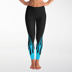 Women's Classic Blue Fire Flames High-waisted Yoga Leggings