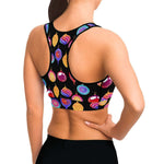 Women's Colorful Christmas Ornaments Athletic Sports Bra Model Right