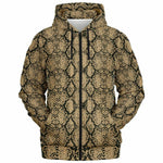 Unisex Desert Sand Snakeskin Reptile Pattern Print Zip-Up Hoodie