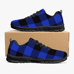 Women's Blue Lumberjack Plaid Tartan Running Shoes Sneakers