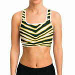 Green Bay Zebra Stripe Sports Bra