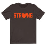 Orange Brown Ohio State Strong Gym Fitness Weightlifting Powerlifting CrossFit T-Shirt