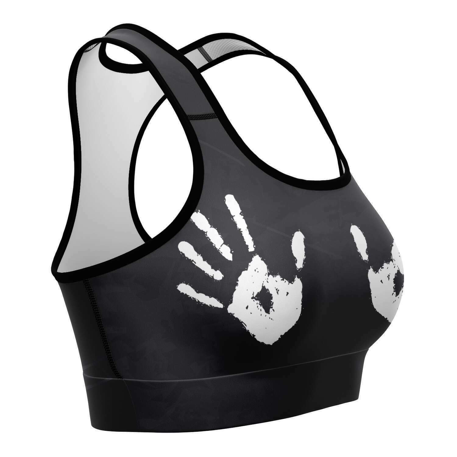 Women's Chalk Dirty To Me Hands Athletic Sports Bra Right
