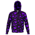Unisex Pink Digital Camouflage Athletic Zip-Up Hoodie