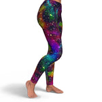 Women's Rainbow Galaxy Night Stars High-waisted Yoga Leggings Right