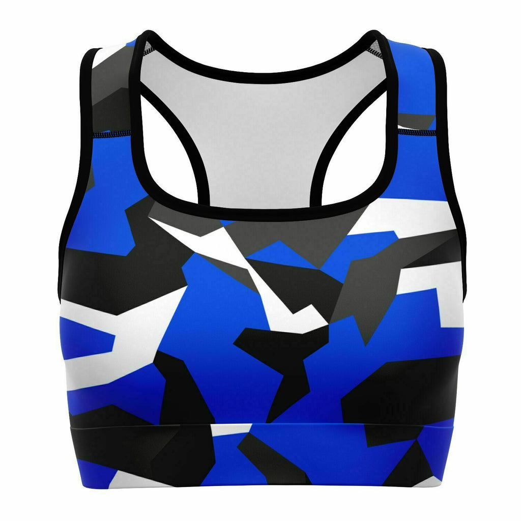 M90 Blue Modern Warfare Camo Sports Bra