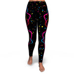 Women's High-waisted CMYK Color Splatter Yoga Leggings Front
