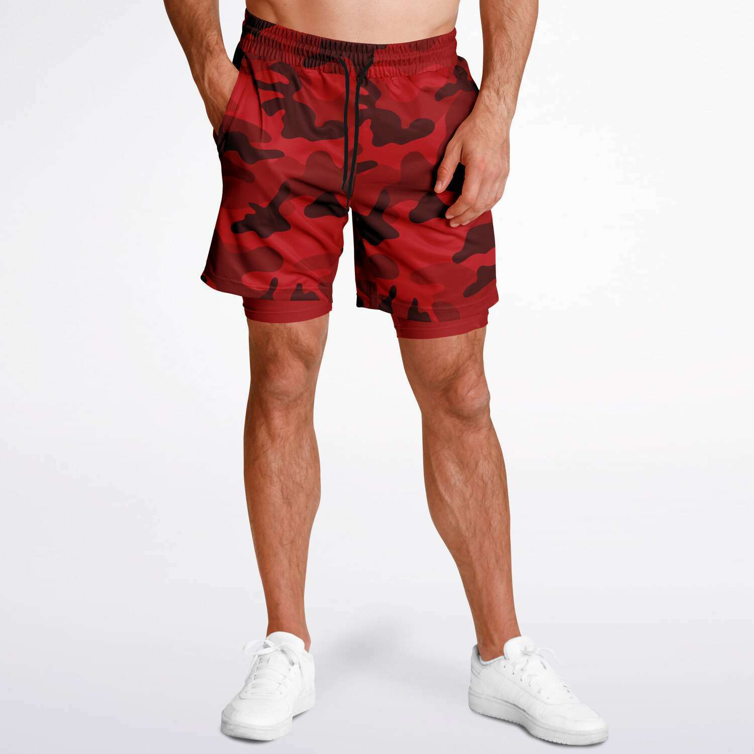 All Red Camo Shorts