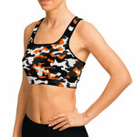 Urban Jungle Orange Camo Sports Bra