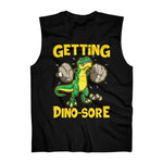 Funny Men's Getting Dino-Sore Leg Day Squats Muscle T-Shirt Black
