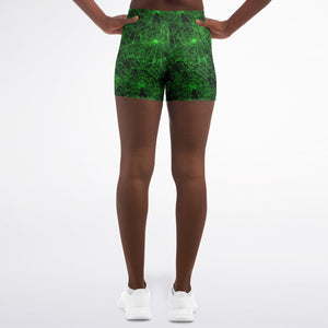 Green Spider Web Shorts