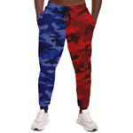 Unisex Monotone Red Blue Camouflage Joggers