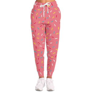 Unisex Pink Donut Pastry Sprinkles Joggers