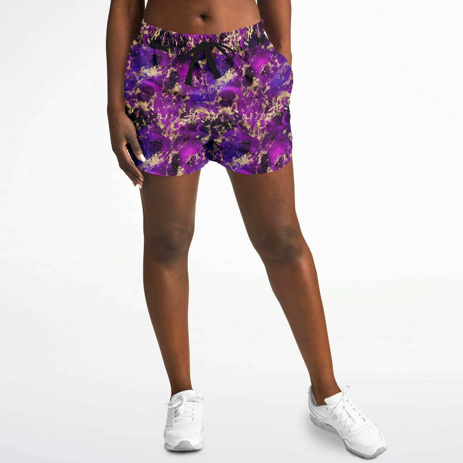 Purple Gold Flake Galaxy Running Shorts