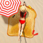 Fresh Toast Bread Slice Beach Blanket Towel