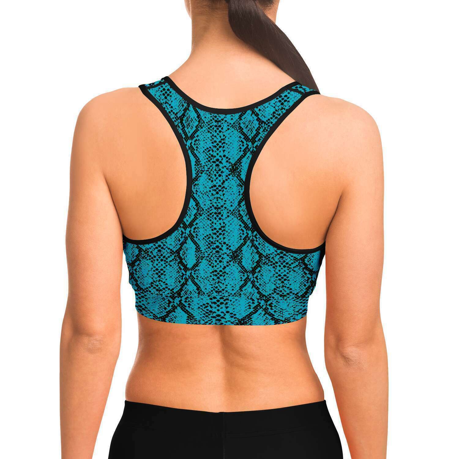 Blue Snakeskin Sports Bra