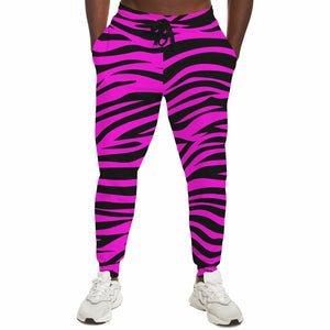 Unisex Wild Pink Bengal Tiger Stripes Animal Pattern Athletic Joggers